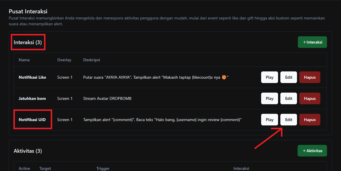 Mengubah Notifikasi UID